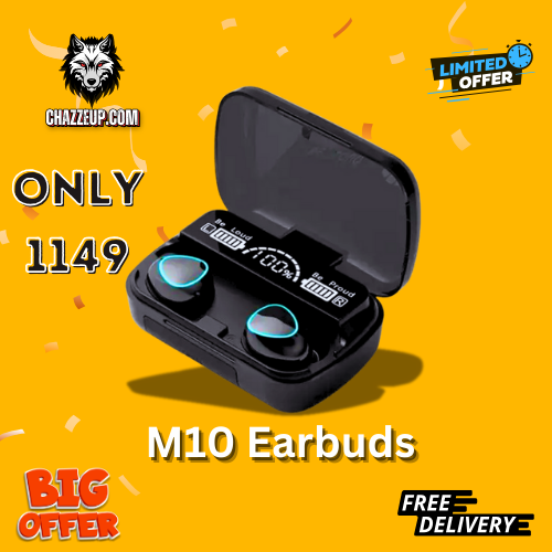 M10 Wireless Gaming Earbuds with LED Display | Deep Bass & Touch Control 🎧